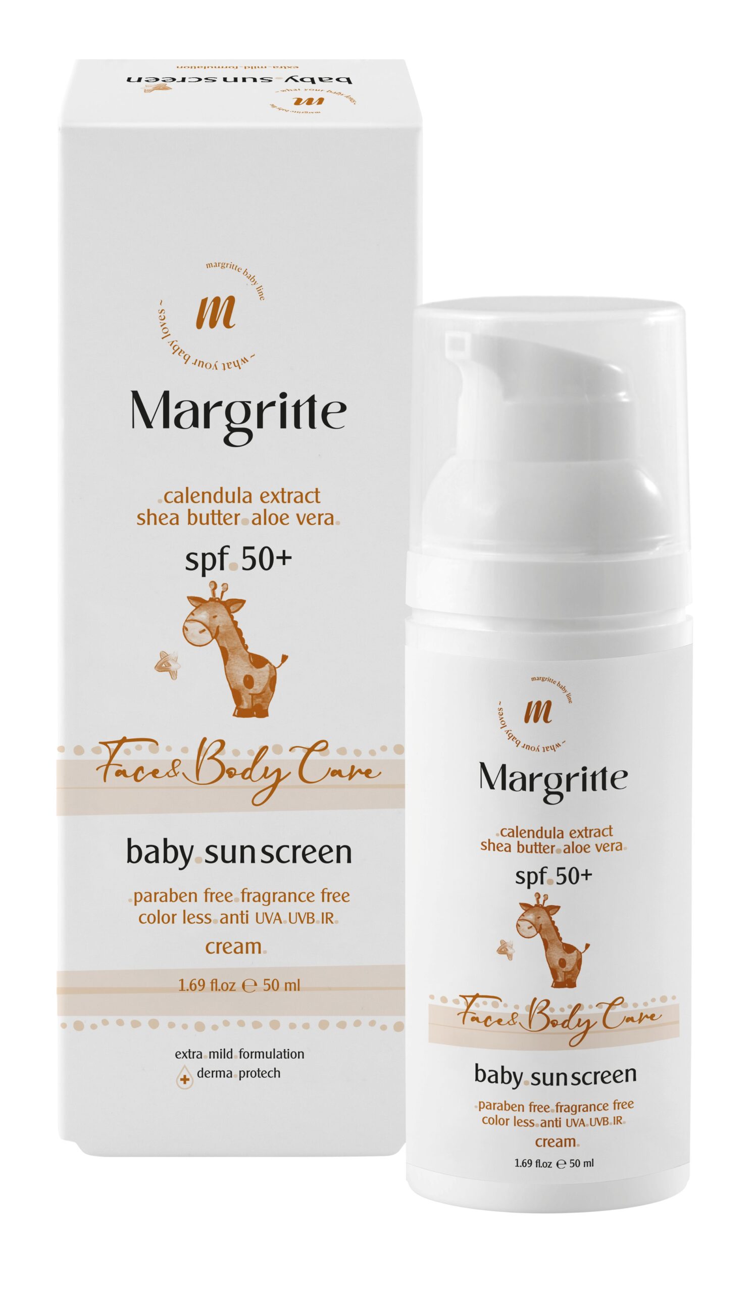 کرم ضد آفتاب کودک حجم 50 میلی لیتر Spf50+ مارگریت کرم ضد آفتاب کودک حجم 50 میلی لیتر Spf50+ مارگریت