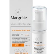 فلوئید ضد آفتاب ساده حجم 50 میلی لیتر SPF50+ مارگریت پوست خشک