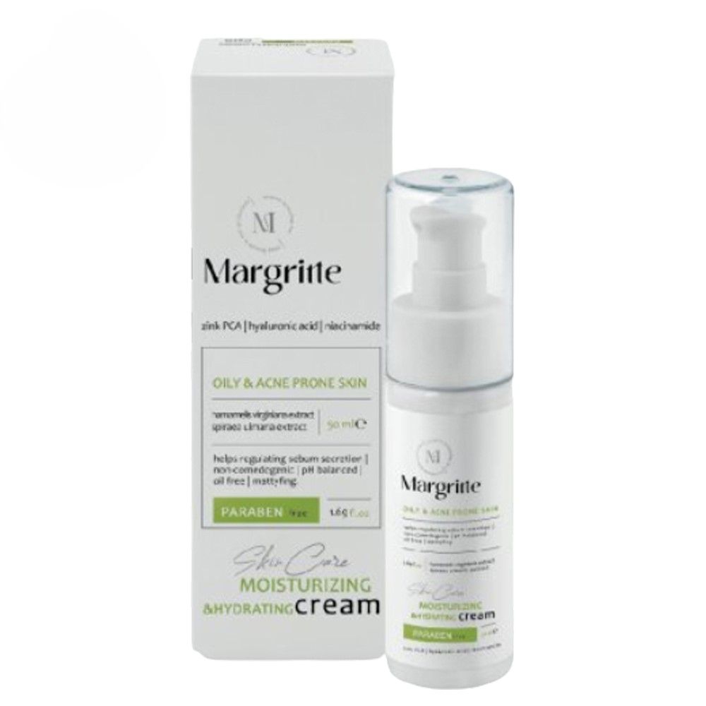 کرم مرطوب کننده آبرسان (پوست چرب و مستعد آکنه) حجم 50 میلی لیتر مارگریت کرم مرطوب کننده آبرسان (پوست چرب و مستعد آکنه) حجم 50 میلی لیتر مارگریت