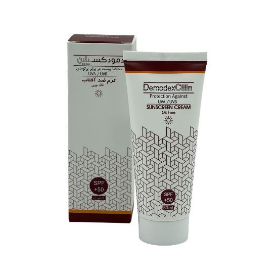 کرم ضد آفتاب رنگی دمودکسیلین Spf 50 مناسب برای انواع پوست حجم 50 میلیلیتر کرم ضد آفتاب رنگی دمودکسیلین Spf 50 مناسب برای انواع پوست حجم 50 میلیلیتر
