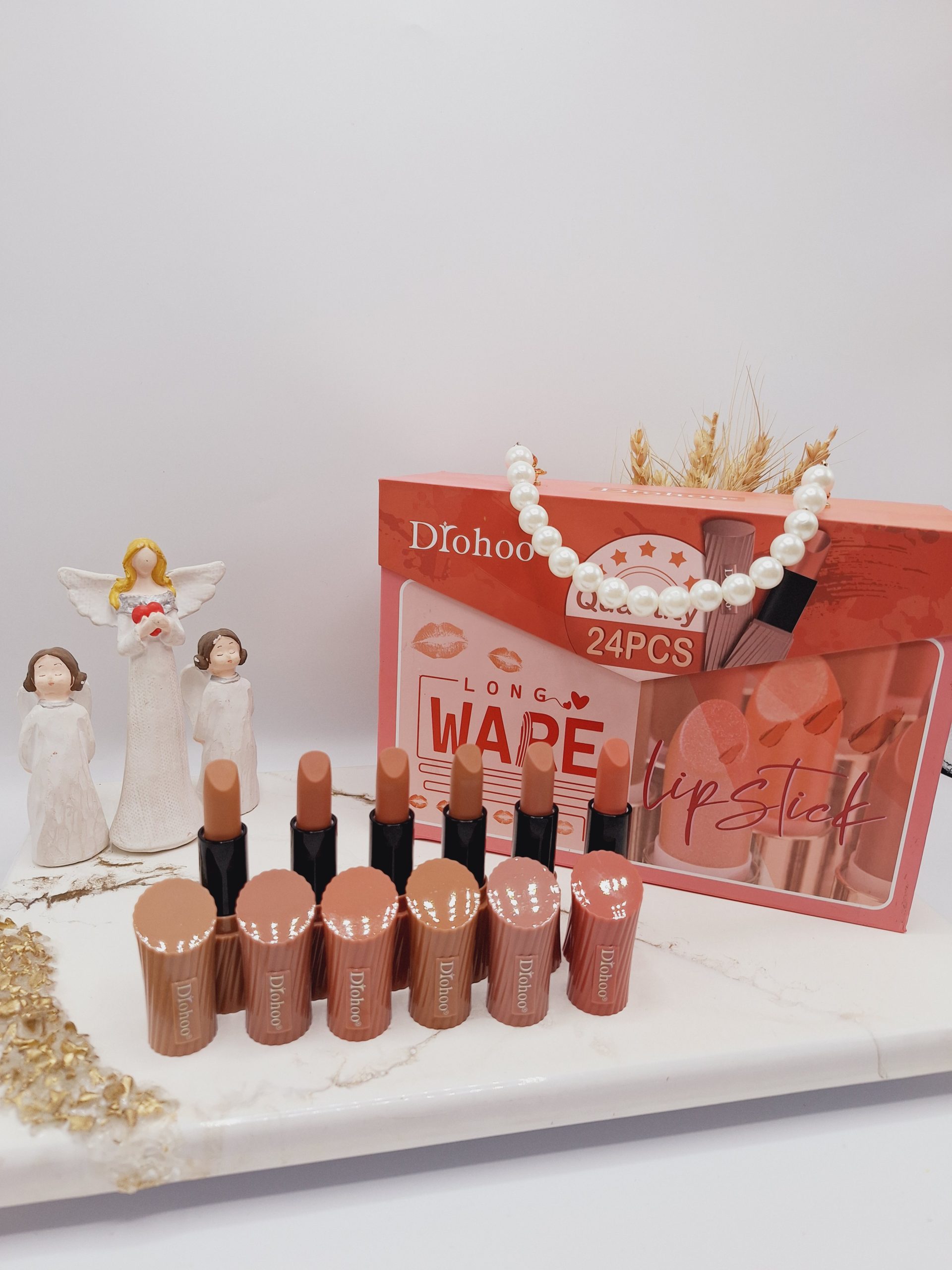 پک رژ 24 تایی مدل کیف زنانه رنگ نود برند دروهو Drohoo کدZy23087 پک رژ 24 تایی مدل کیف زنانه رنگ نود برند دروهو Drohoo کدZy23087