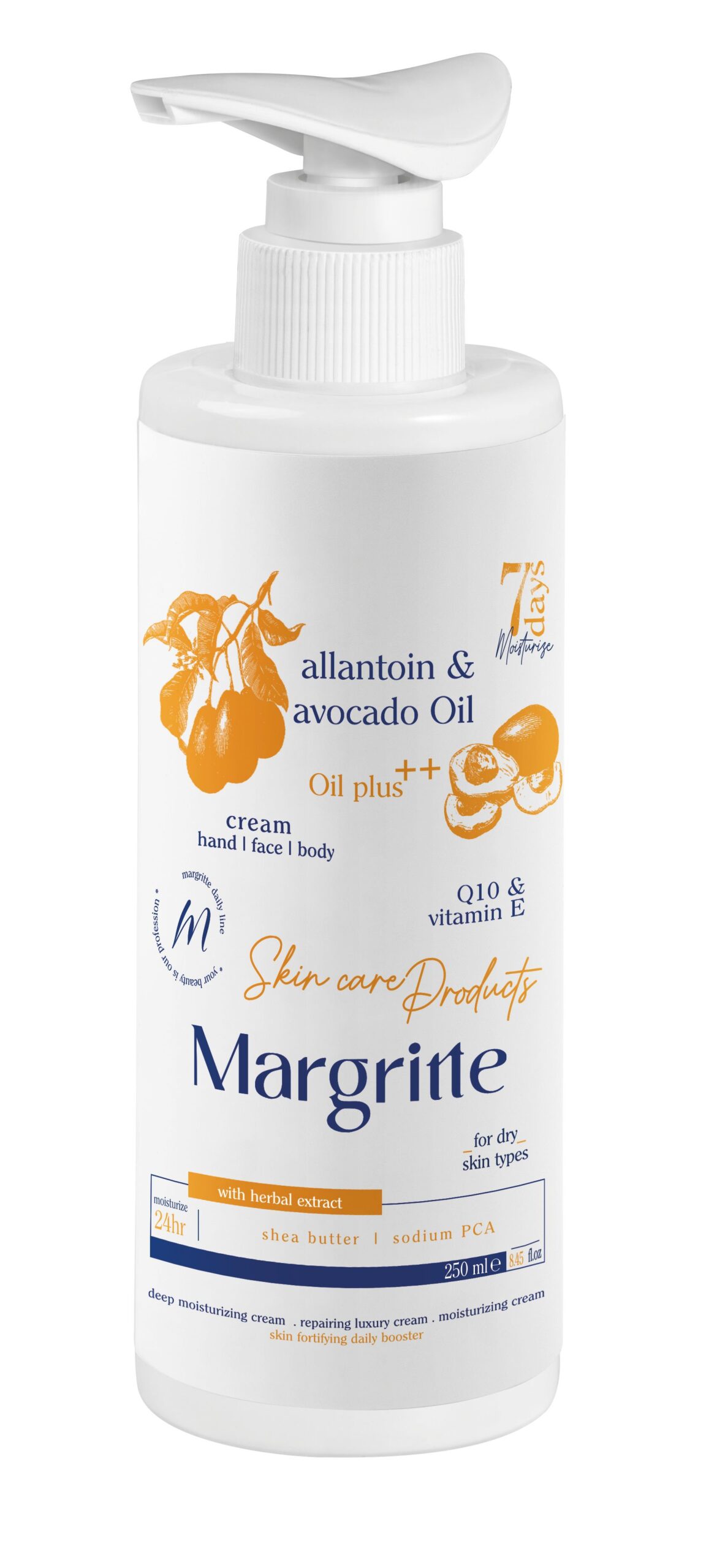 کرم مرطوب کننده آبرسان آووکادو حجم 250 میلی لیتر (پمپی) مارگریت کرم مرطوب کننده آبرسان آووکادو حجم 250 میلی لیتر (پمپی) مارگریت